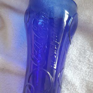 McDonald's Cobalt Blue Coca Cola Glass Olympic 2012 5 1/2